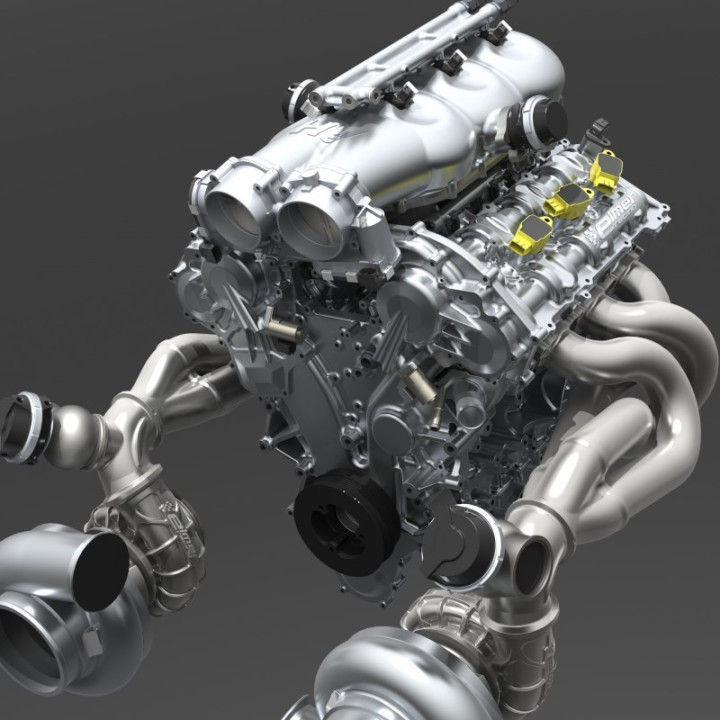 Hel rendered with turbos and exhaust manifolds (not included)